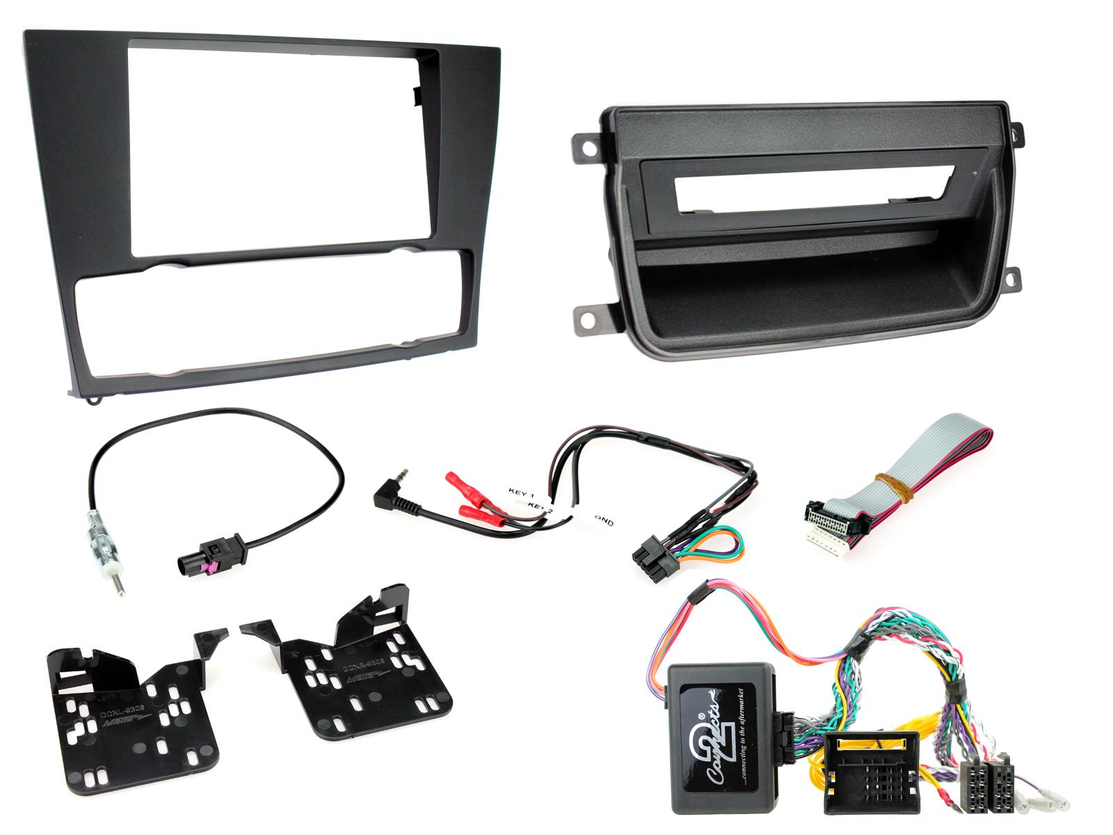 BMW 3 Series E90, E91, E92, E93 Models non-amplified vehicles with automatic A/C Double Din Installation Kit CTKBM01
