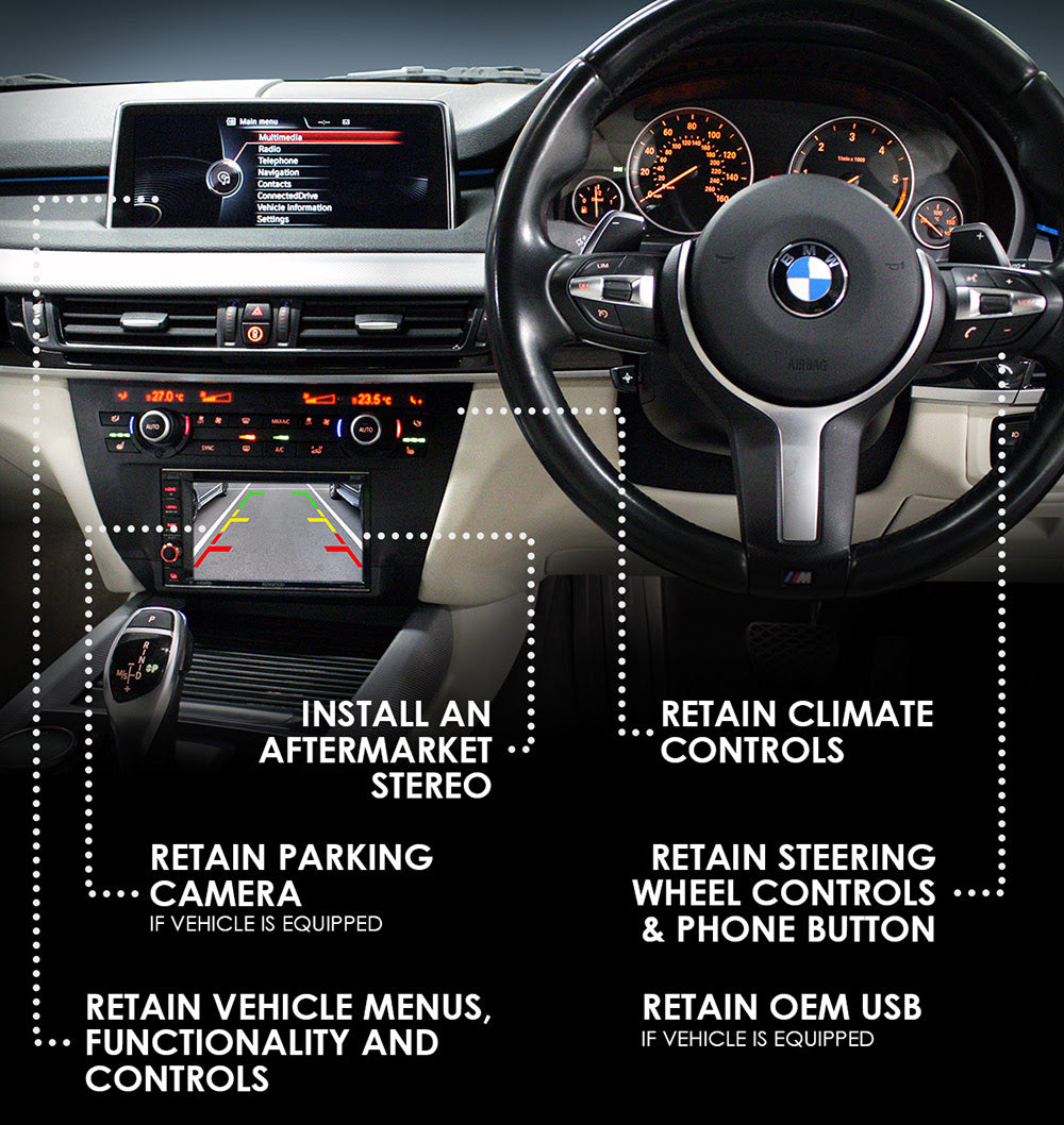 BMW X5 F15/F85 2013-2018 Double Din Car Fascia Non Amplified Fitting Kit CTKBM40