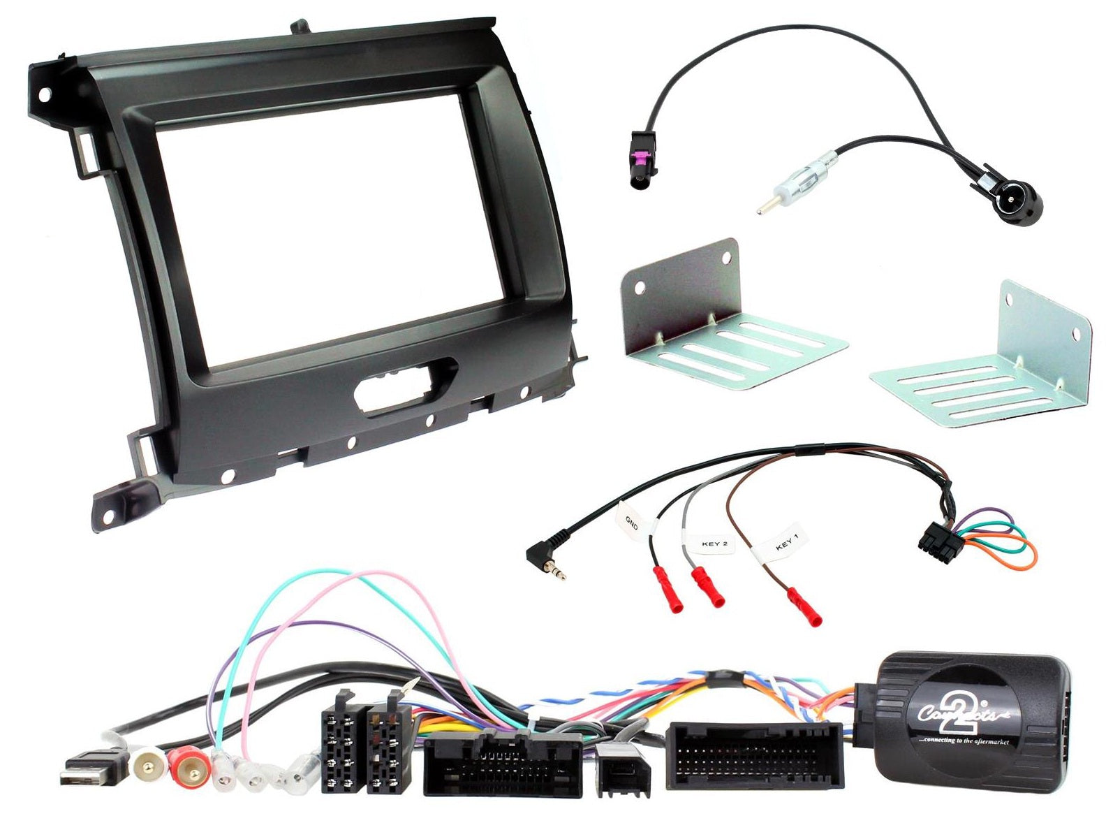 Ford Ranger 2016-2020 Double Din Car Stereo Fascia Fitting Kit CTKFD66