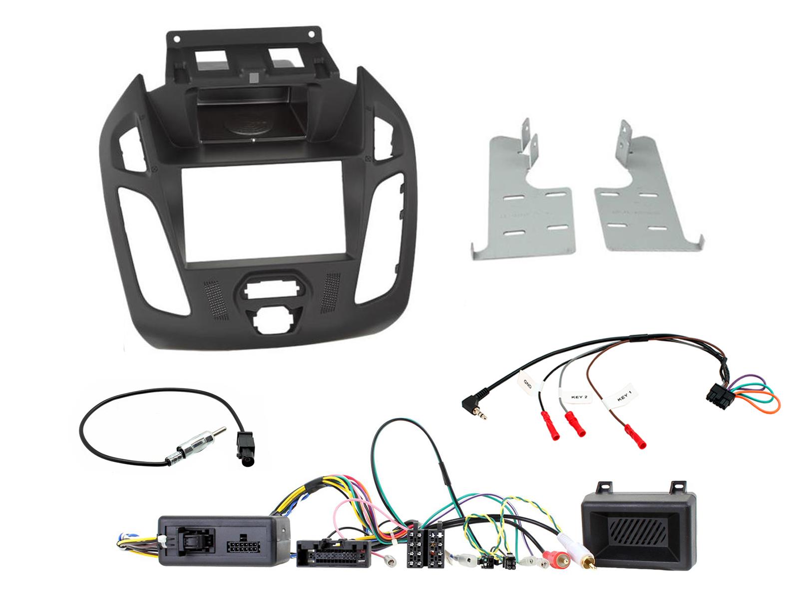 Ford Transit-Connect 2013 Double Din Car Stereo black Fascia Fitting Kit CTKFD81