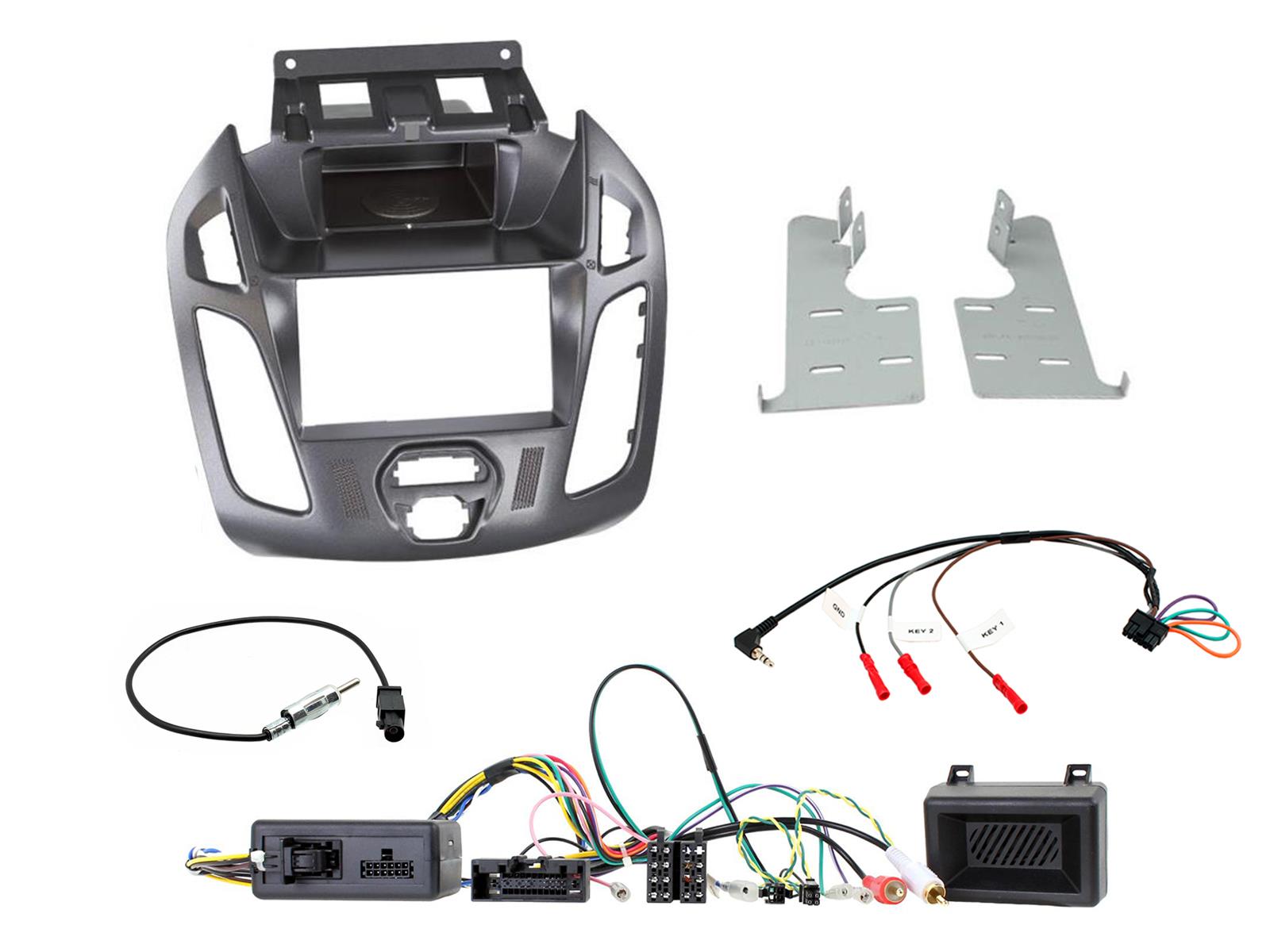 Ford Transit-Connect 2013 Double Din Car Stereo blue/grey Fascia Fitting Kit CTKFD82