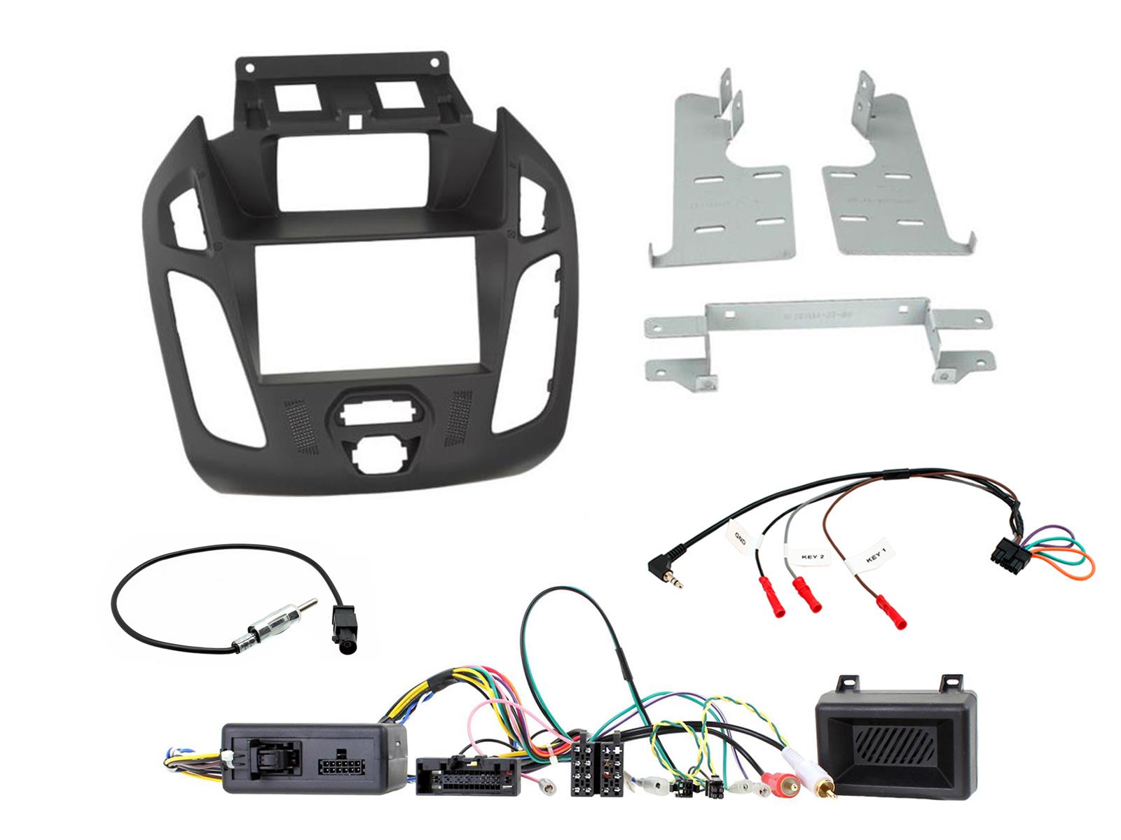 Ford Transit-Connect 2013 Double Din Car Stereo matt black Fascia Fitting Kit CTKFD85