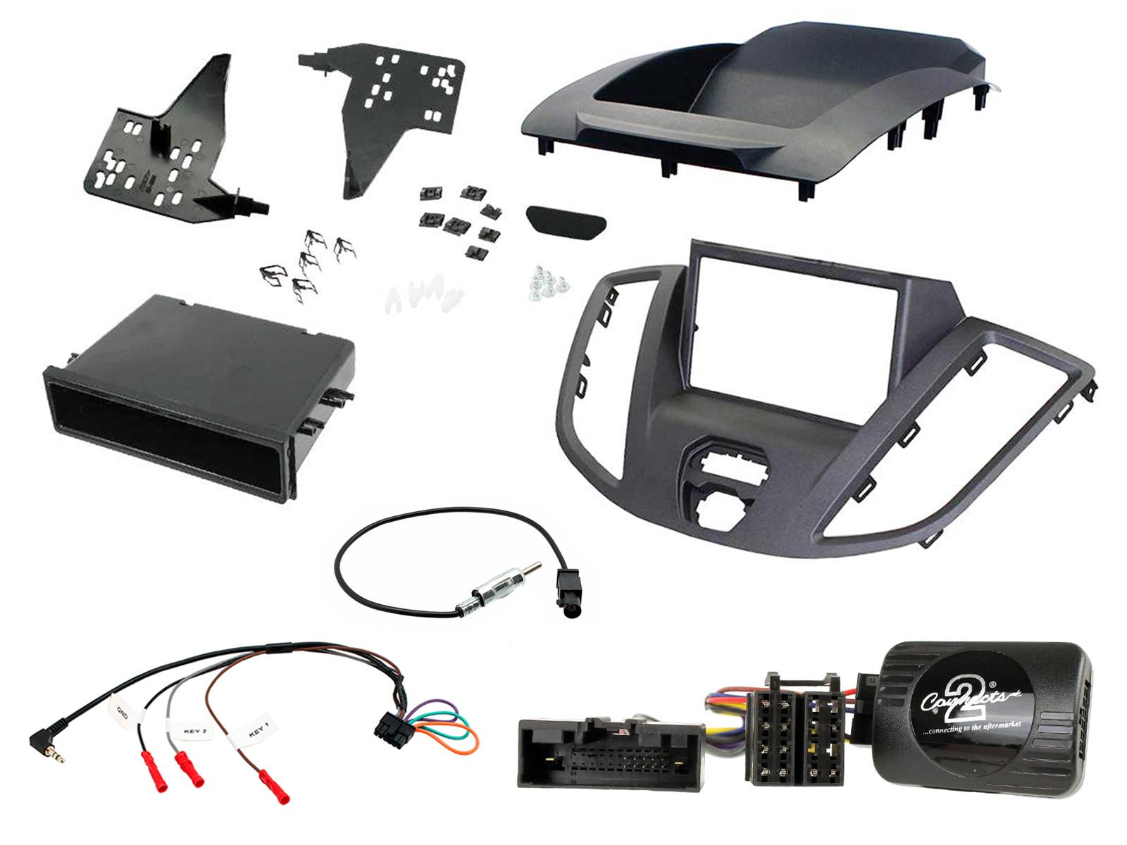 Ford Transit V363 2015 onwards Double Din Car Stereo matt black Fascia Fitting Kit CTKFD87