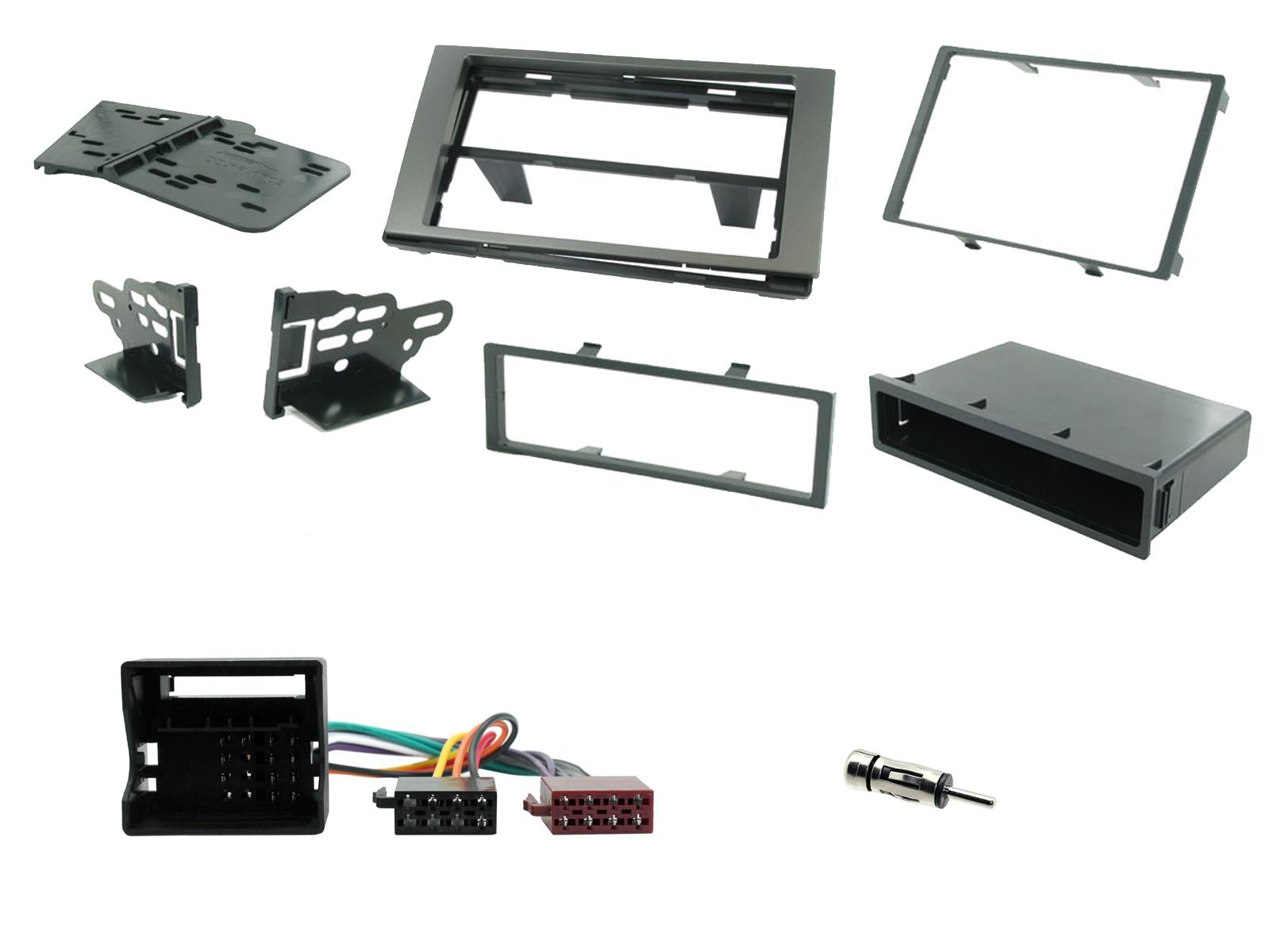 Ford C,S-Max, Fiesta, Fusion, Galaxy, Kuga, Transit, Transit-Connect Double Din Charcoal Grey Fascia Fitting Kit CTKFD90