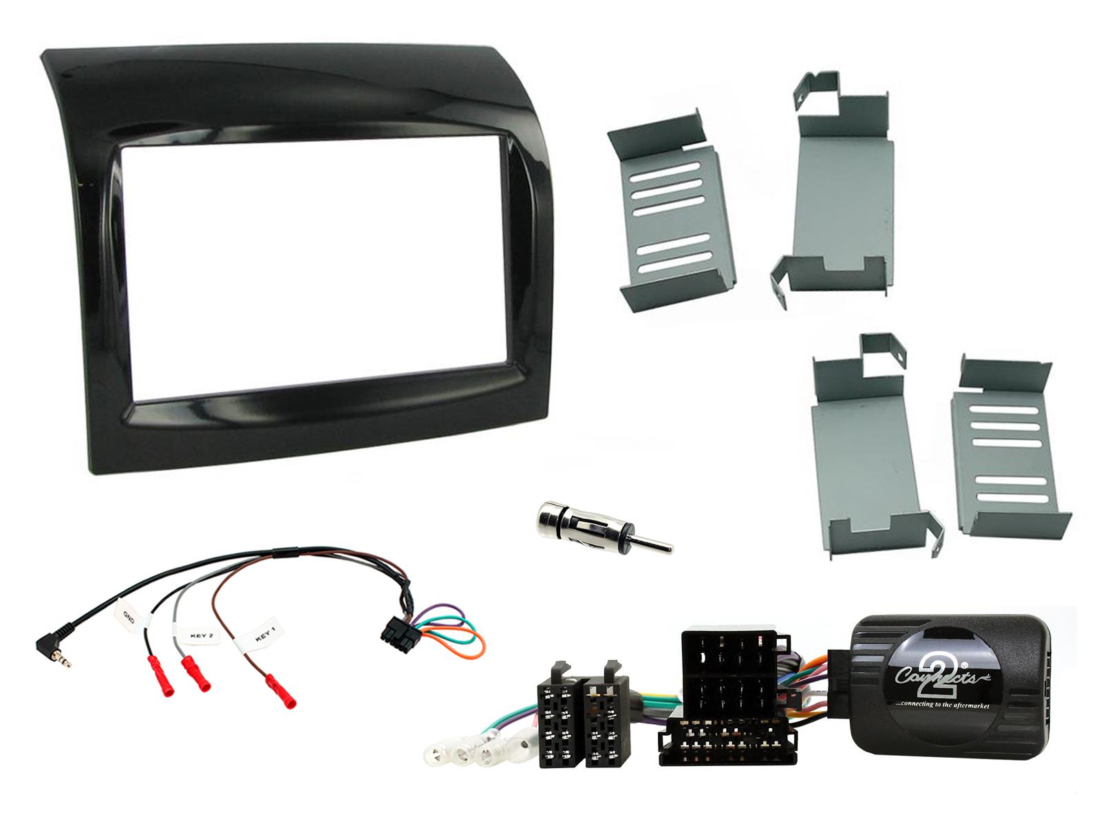 Fiat Ducato 2012 - 2014 Black Double Din Car Stereo Fascia Fitting Kit CTKFT09
