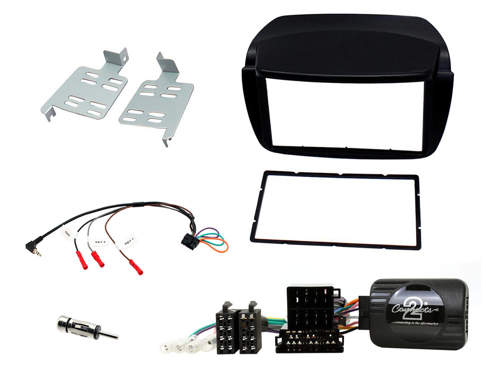 Fiat Doblo 2012 - 2015 Black Double Din Car Stereo Fitting Kit CTKFT11