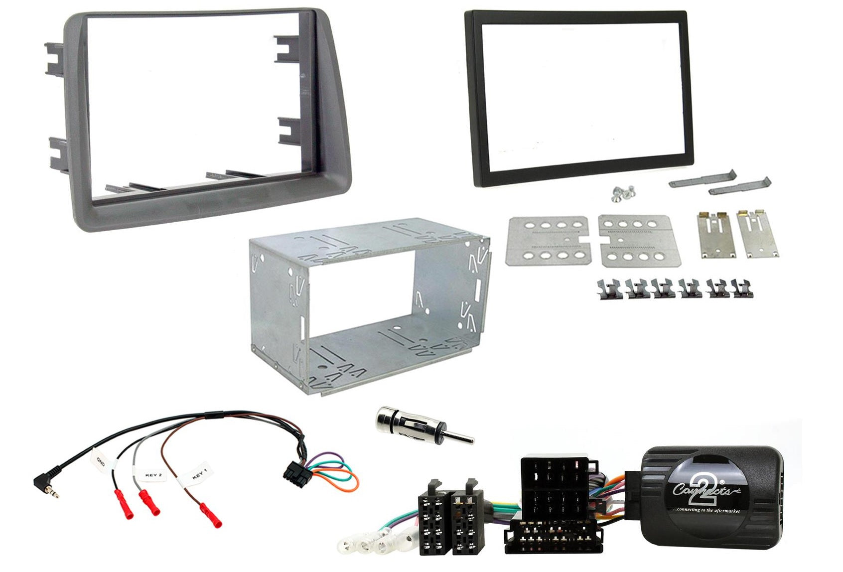 Fiat 	Panda 2003-2012 Double Din Car Stereo Fascia Fitting Kit  CTKFT19