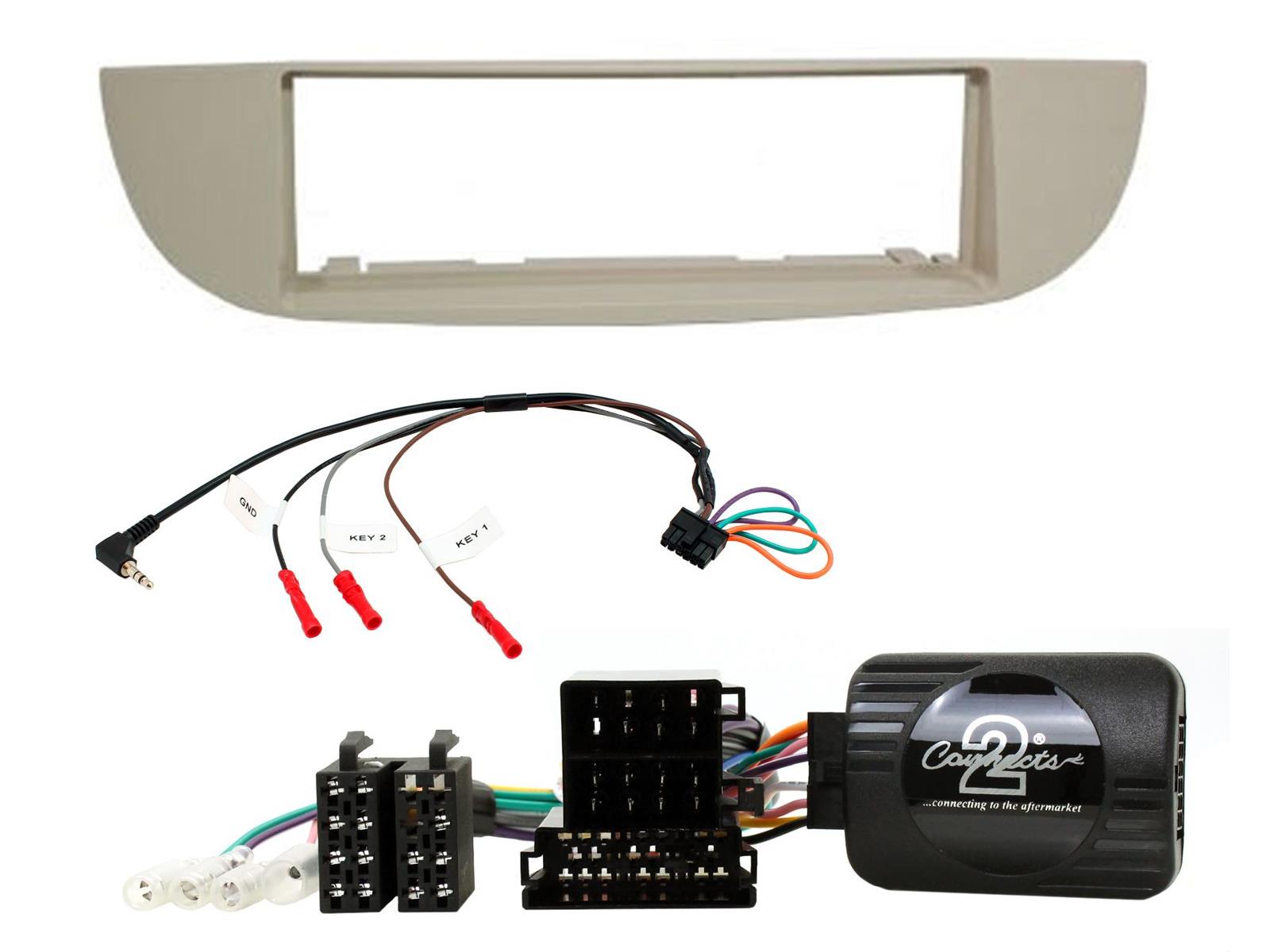 Fiat 500 Type 312 2007-2015 Single Din Car Stereo Fascia Fitting Kit (Ivory) CTKFT26