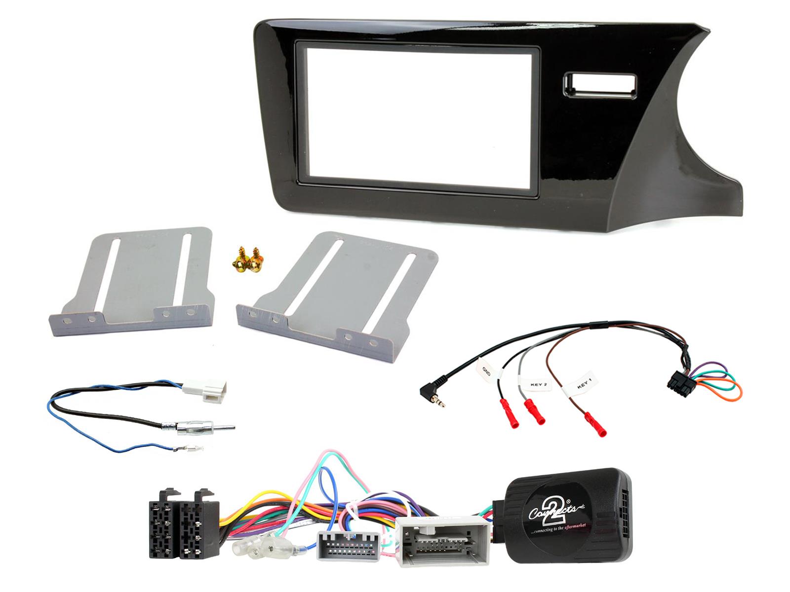 Honda City 2014 onward piano black Double Din Installation Kit CTKHD15