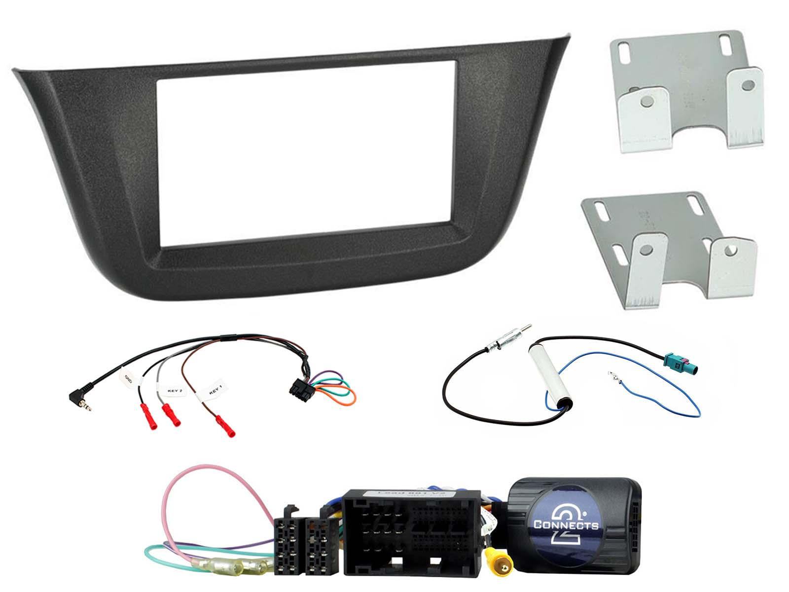Iveco Daily 2020 Onwards Double Din Car Stereo Fascia stalk Fitting Kit w/ Patch Lead CTKIV02