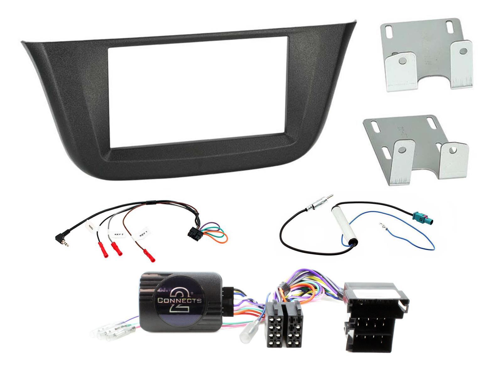 Iveco Daily 2021 Onwards Double Din Car Stereo Fascia stalk Fitting Kit w/ Patch Lead CTKIV03