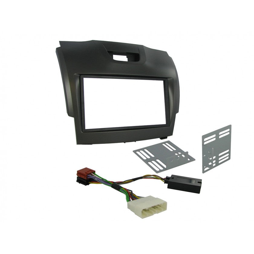 Chevrolet Colorado, S-10, Trailblazer 2012-2014 Grey Double Din Stereo Fascia Fitting Kit CTKIZ01