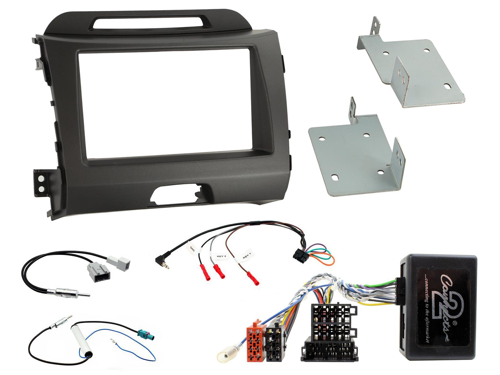 Sportage 2010-2015 Black Double Din Car CD Stereo Fascia Fitting Kit CTKKI01