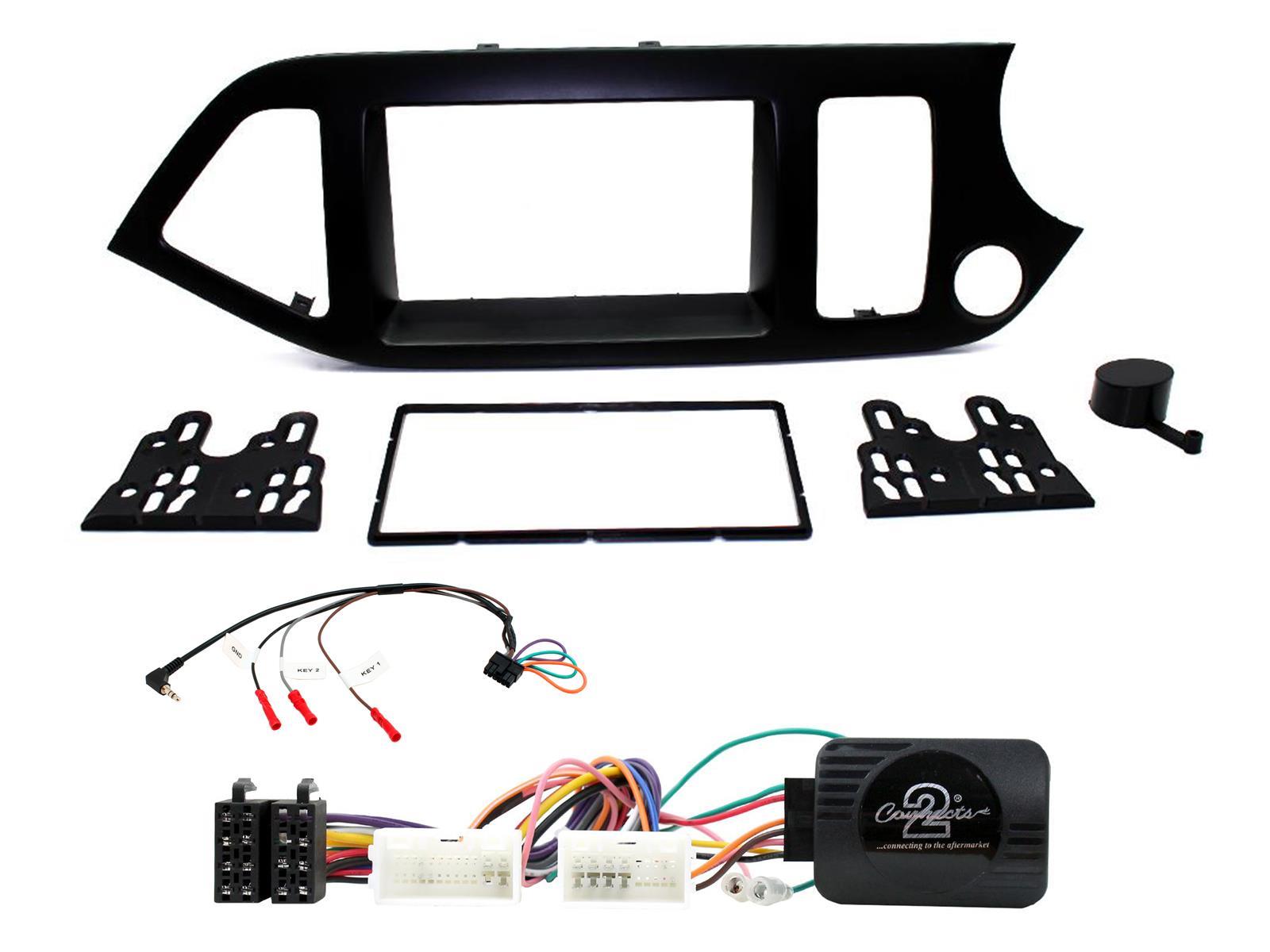 Kia Picanto 2011-2017 Non Amplified Double Din Car Stereo Fascia Fitting Kit CTKKI25