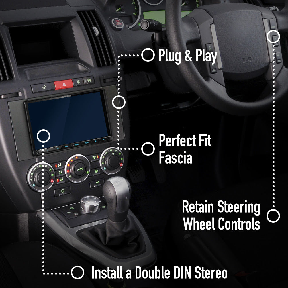 Land Rover Freelander 2007-2014 Double Din Car Stereo Fascia Fitting Kits CTKLR13