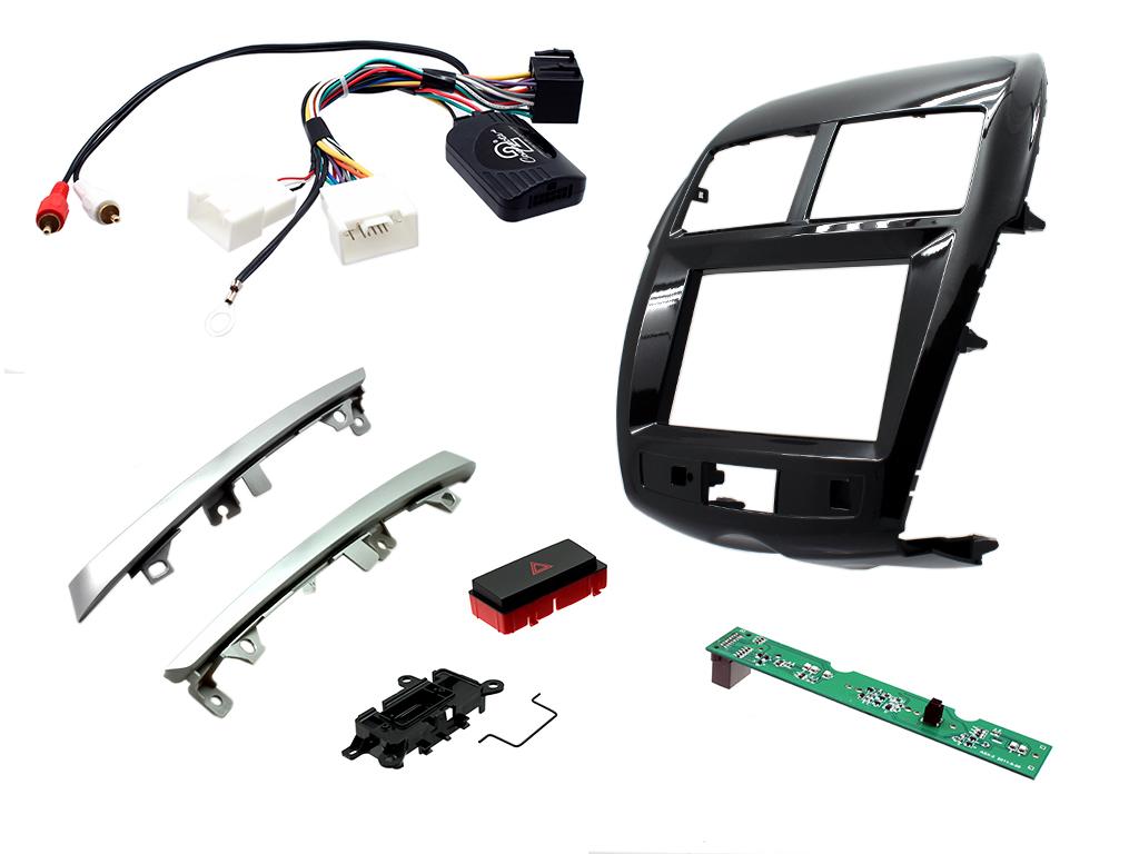 Peugeot 4008 2014-2017 Black / Silver Double Din Car Stereo Fascia Fitting Kit KitCTKMT10