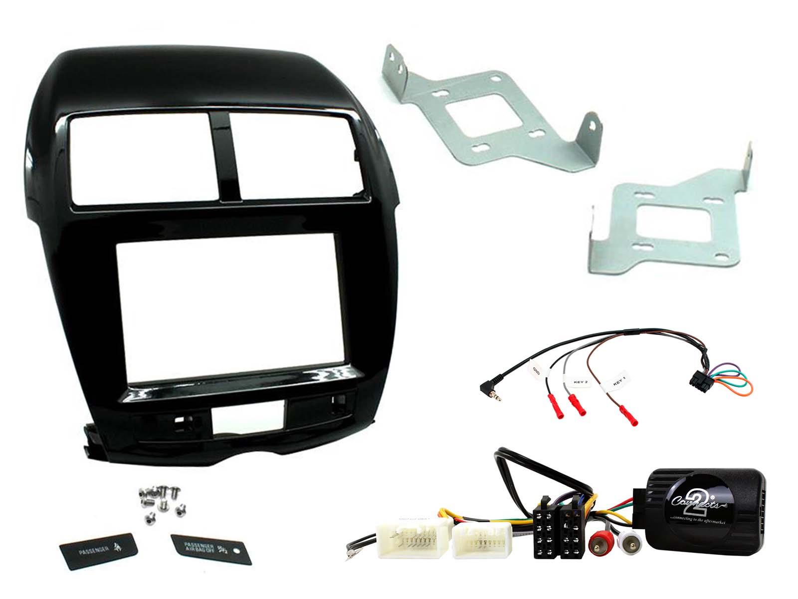 Citroen C4 Aircross 2014-2018 Black / Silver Double Din Stereo Fascia Fitting Kit KitCTKMT10