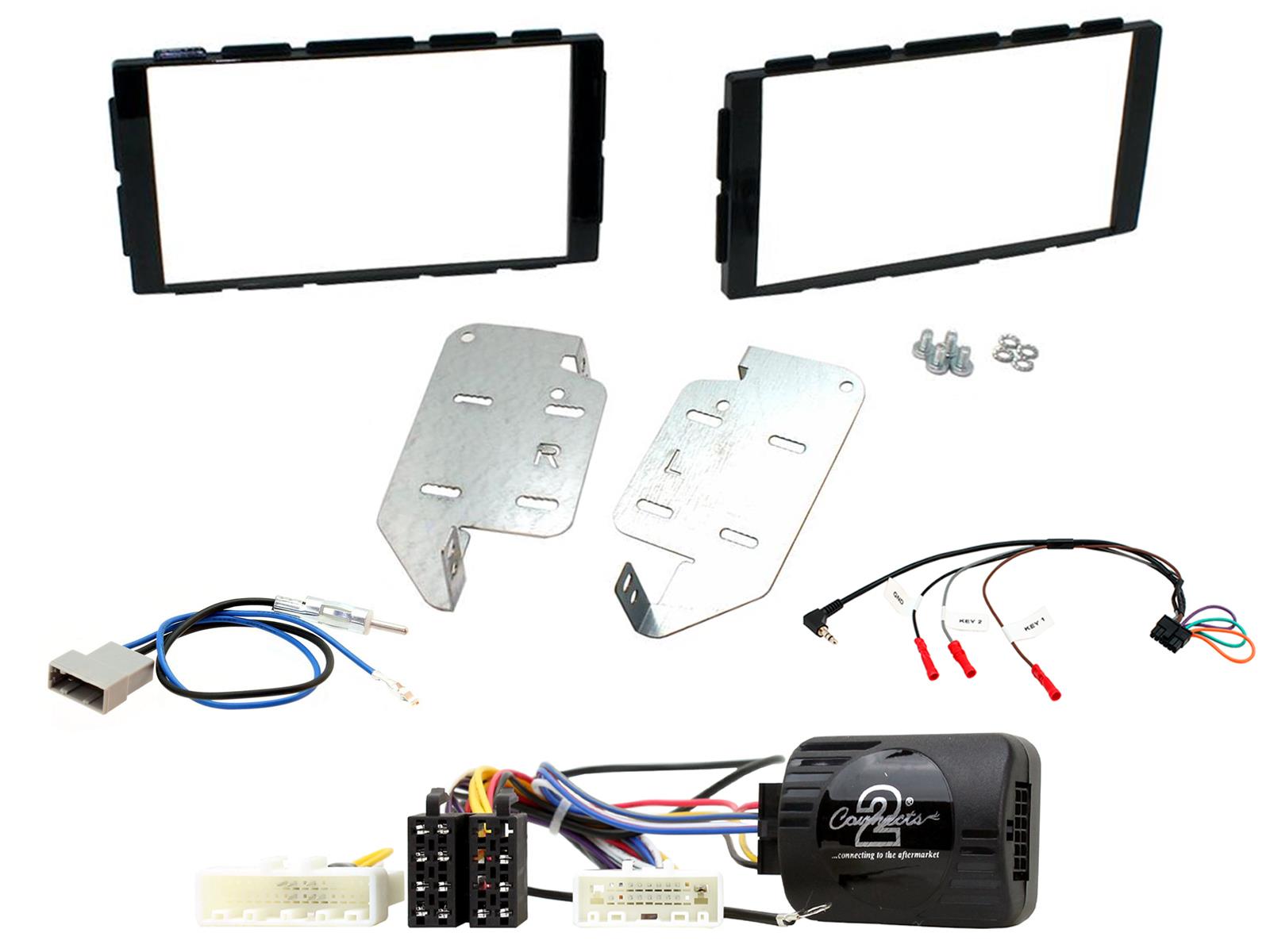Nissan Juke F15 2014-2019 Double Din Stereo Fascia, Steering Control Fitting Kit CTKNS14