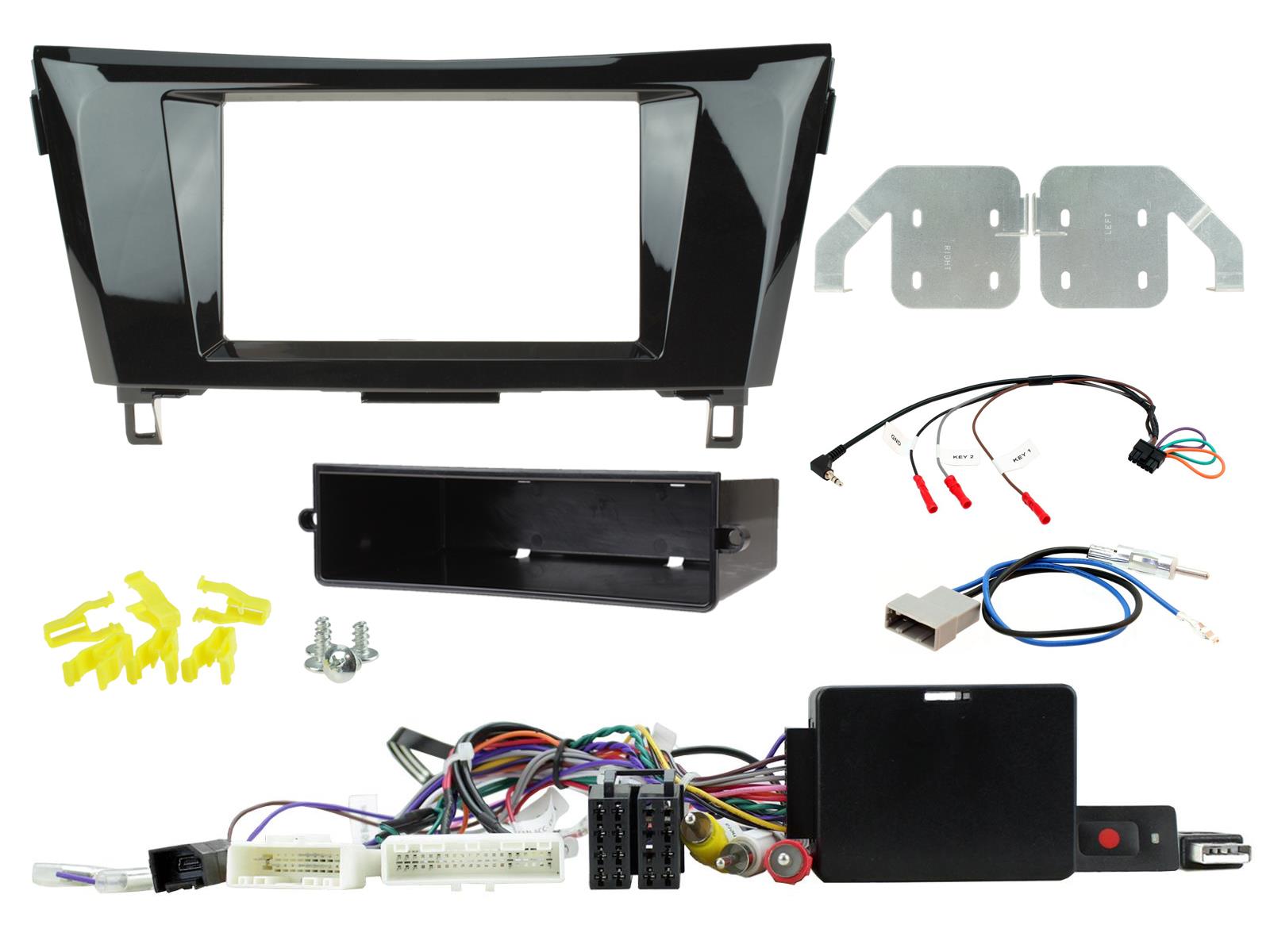 Nissan X-Trail 2014-2017 Double Din Stereo Fascia, Steering Control Fitting Kit CTKNS19