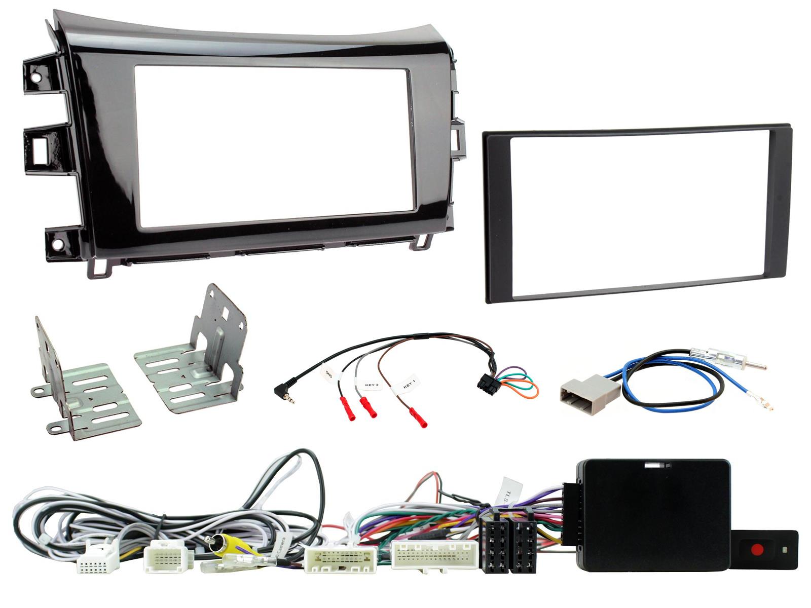 Nissan Navara 2016-2019 Double Din Stereo Fascia, Steering Control Fitting Kit CTKNS20