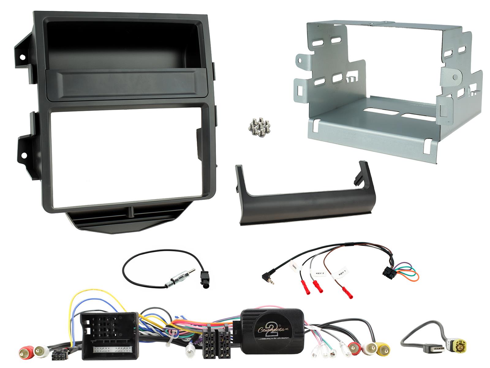 Porsche Macan 2014 - 2016 Steering Wheel Adaptor with Double Din Fascia Fitting Kit CTKPO12