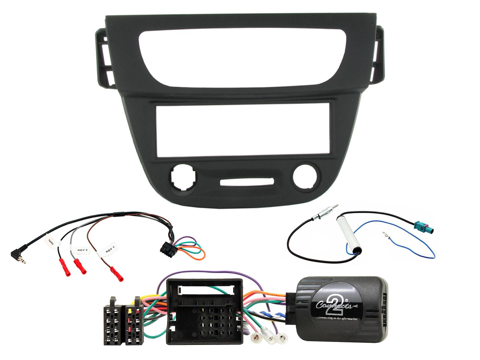 Renault Megane 2009-2012 dark grey single Din Facia Kit CTKRT12