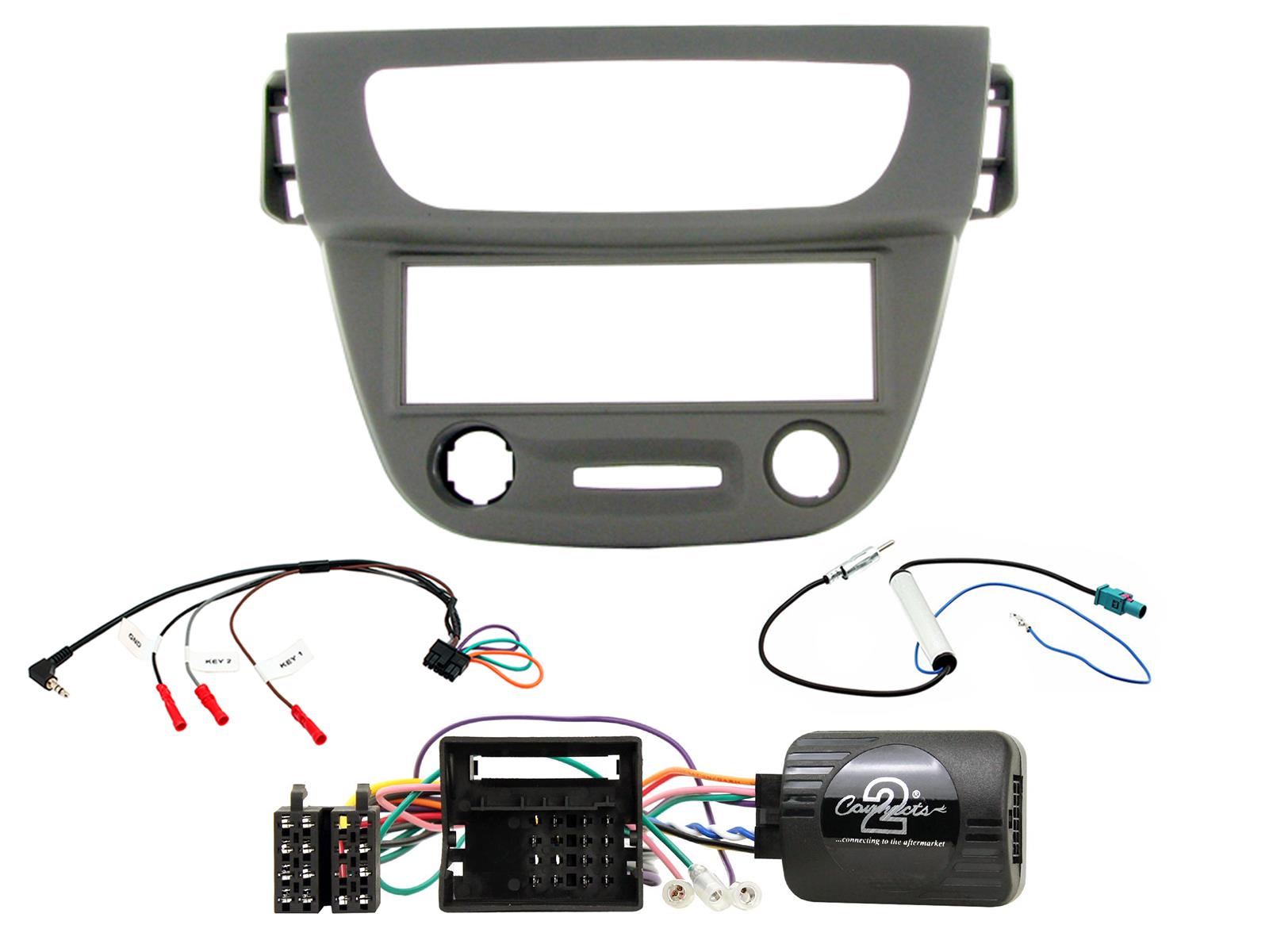 Renault Megane 2009-2012 grey single Din Facia Kit CTKRT13