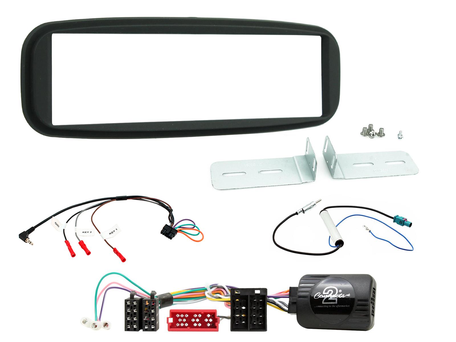 Renault Clio 2013-2017 soft touch grey Single Din Facia Kit CTKRT14