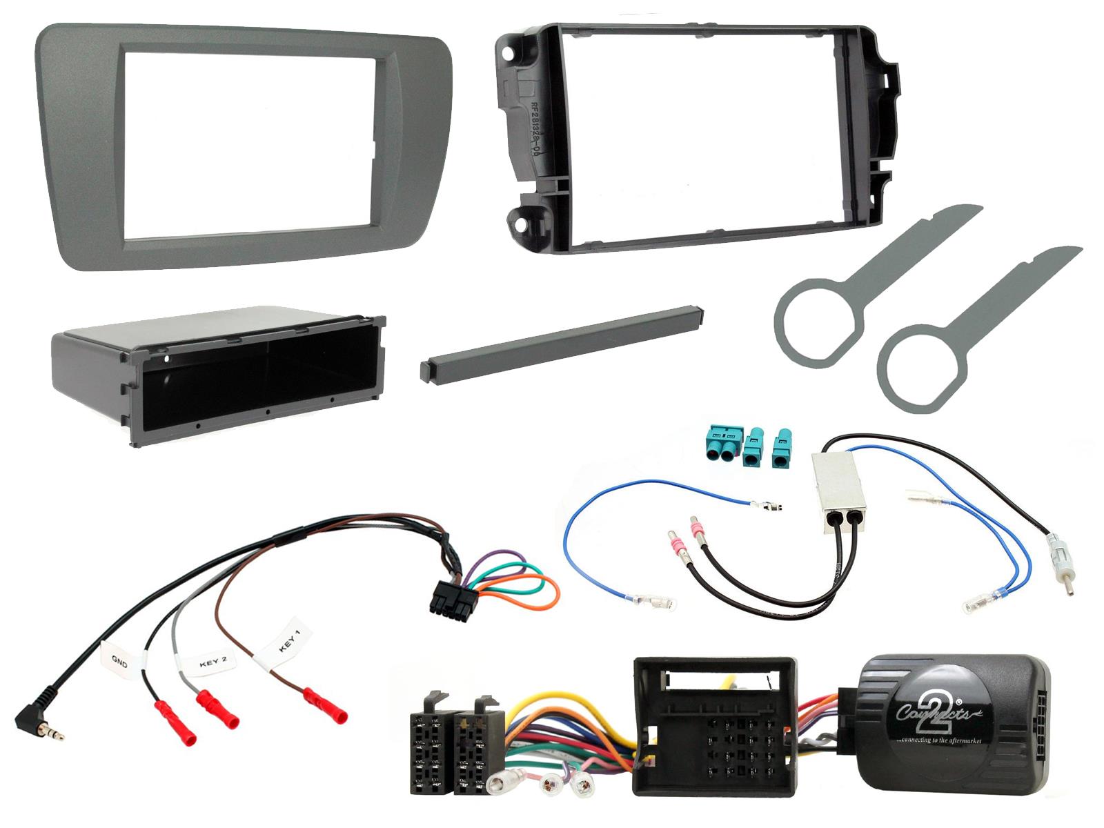 Seat Ibiza 2008-2014 Double Din Fitting Kit Fascia, Steering Control CTKST14