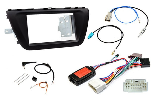 Suzuki SX4 S-Cross (2013-2022) Double DIN car stereo upgrade fitting kit with SWC (MATT BLACK) FK-927 CTKSZ06