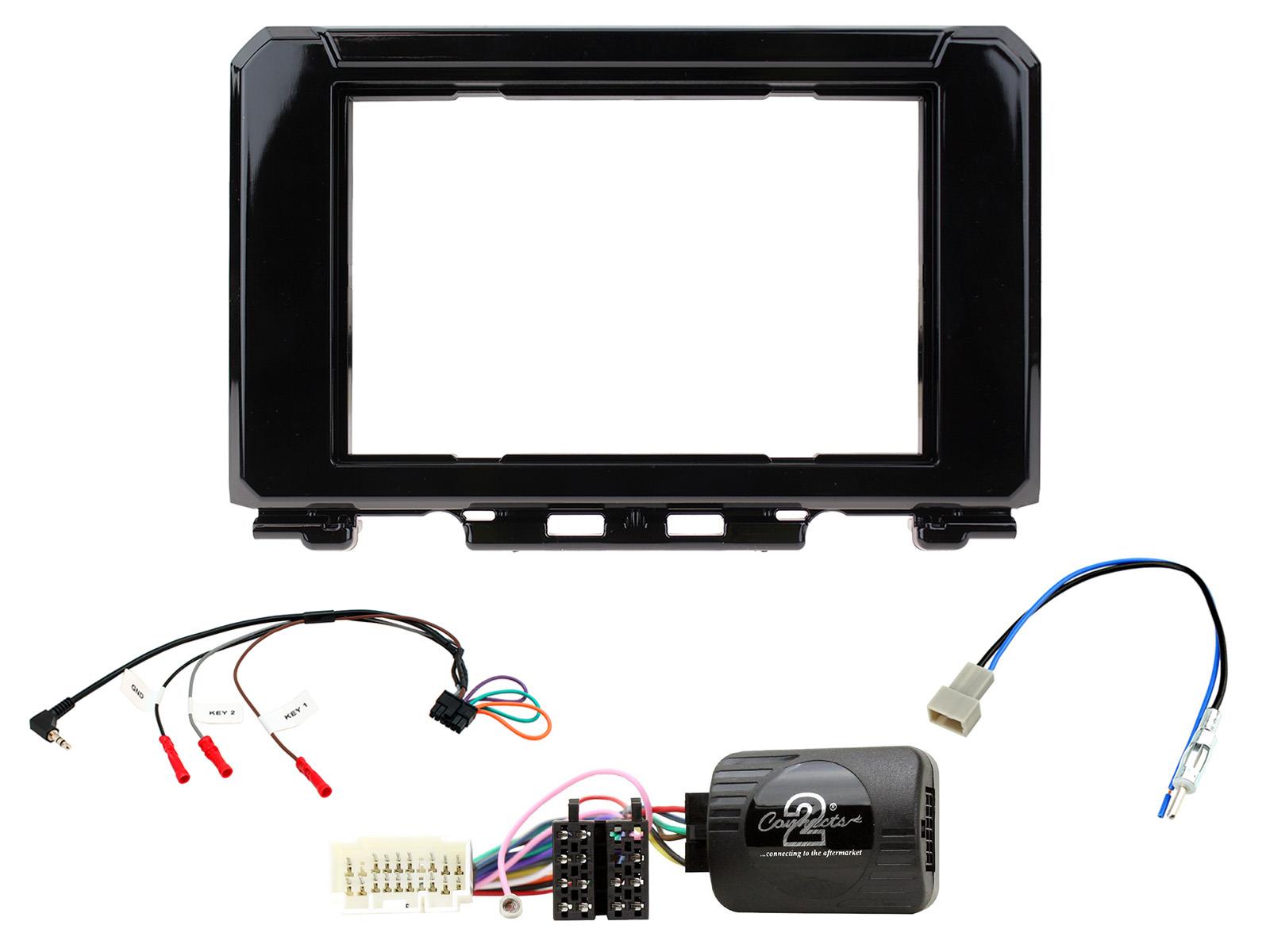 Suzuki Jimny 2018 Onwards Double Din Car Stereo PIANO BLACK Fascia Fitting Kit CTKSZ13