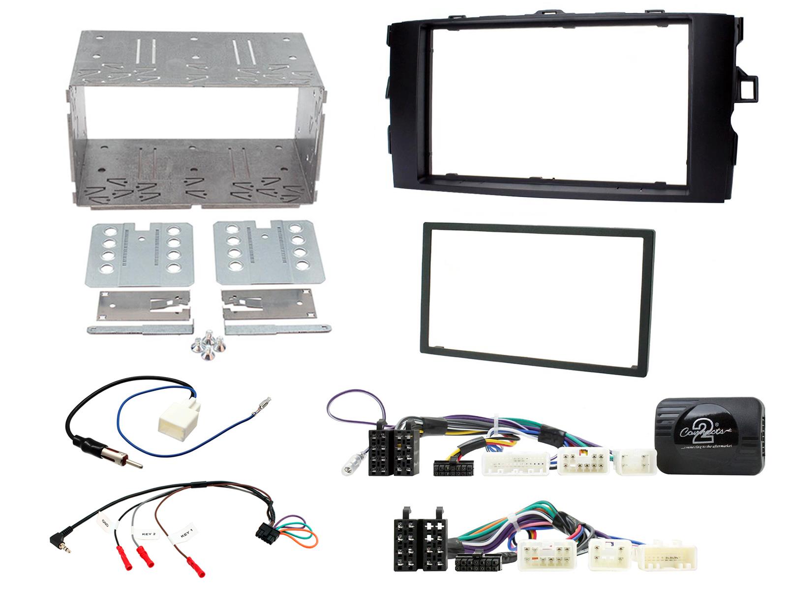 Toyota Auris 2007-2012 Complete Double Din Dark Grey Facia Kit CTKTY21