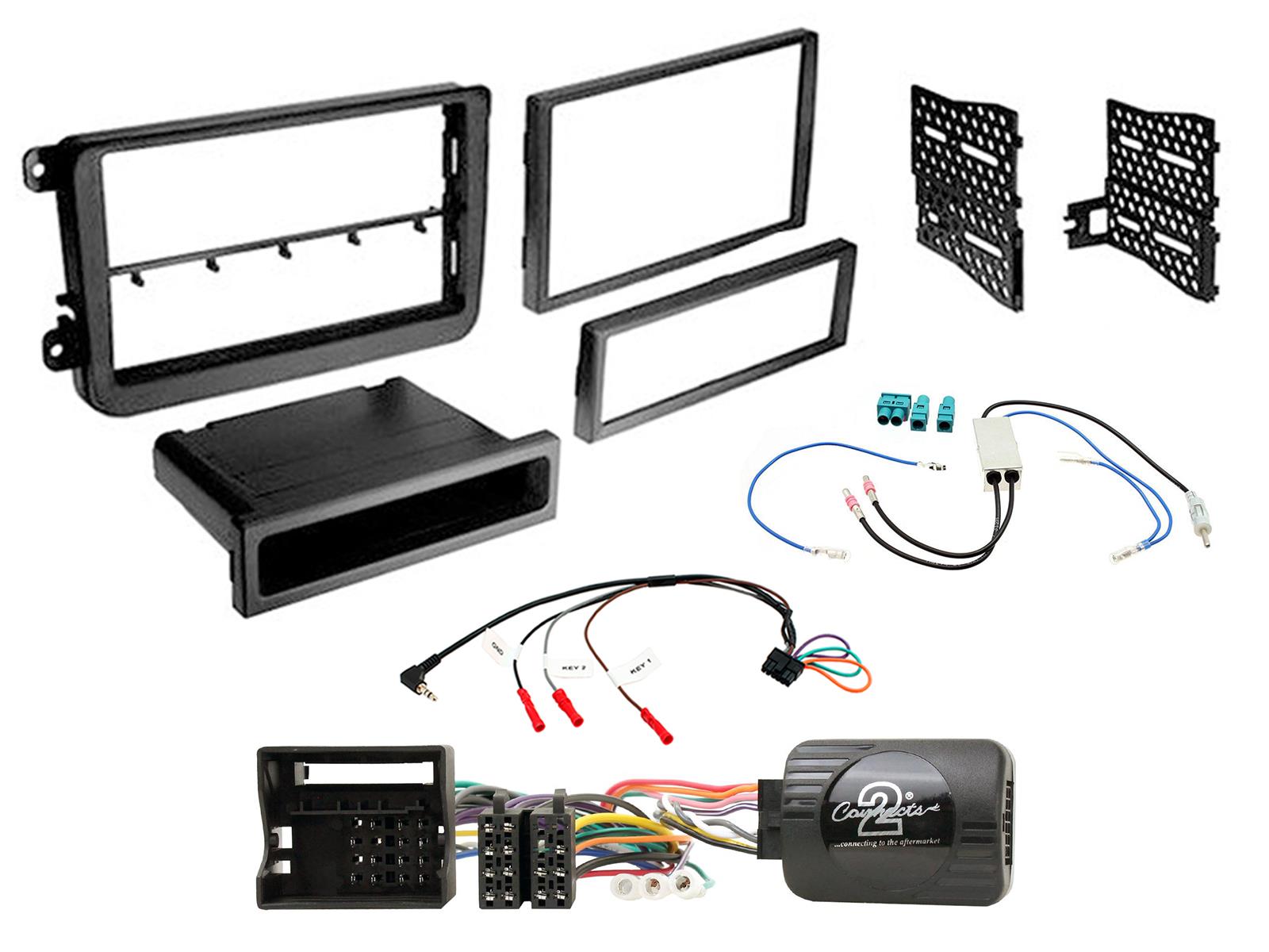 VW EOS, Fusca, Golf, Jetta, Magotan, Polo, Passat, Sagitar, Scirocco, Touran, Vento Complete Double /Single Din Facia Kit CTKVW22