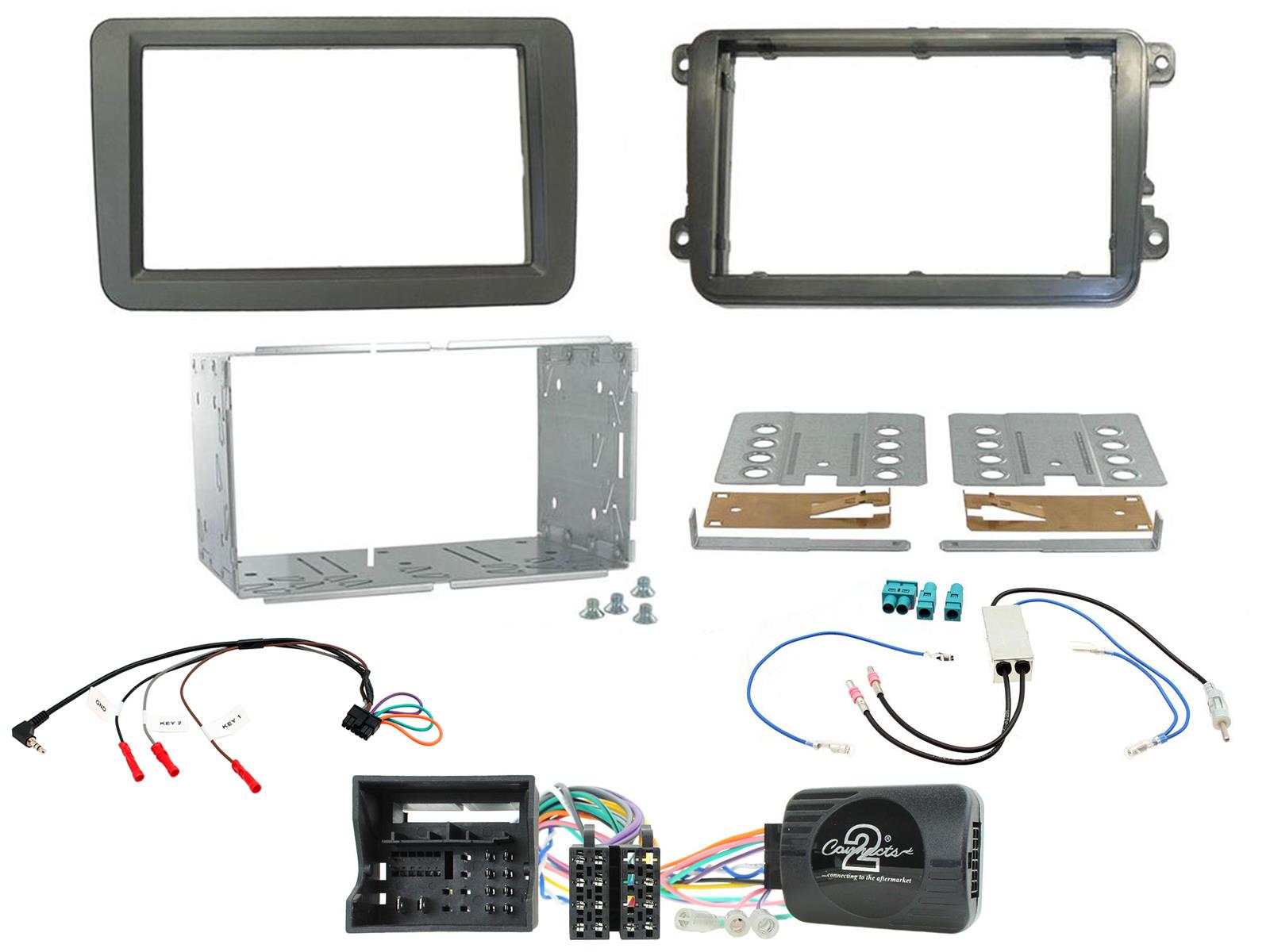 VW headunit with MIB-PQ Systems Complete Double Din Facia Kit CTKVW26