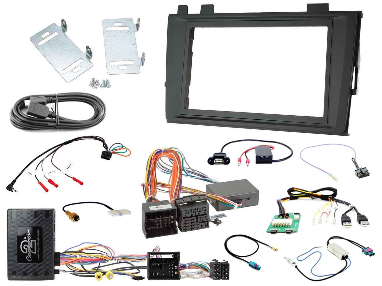 VW Transporter T6.1 2019 onwards Complete Double Din Facia Kit with E-Call Retention CTKVW52