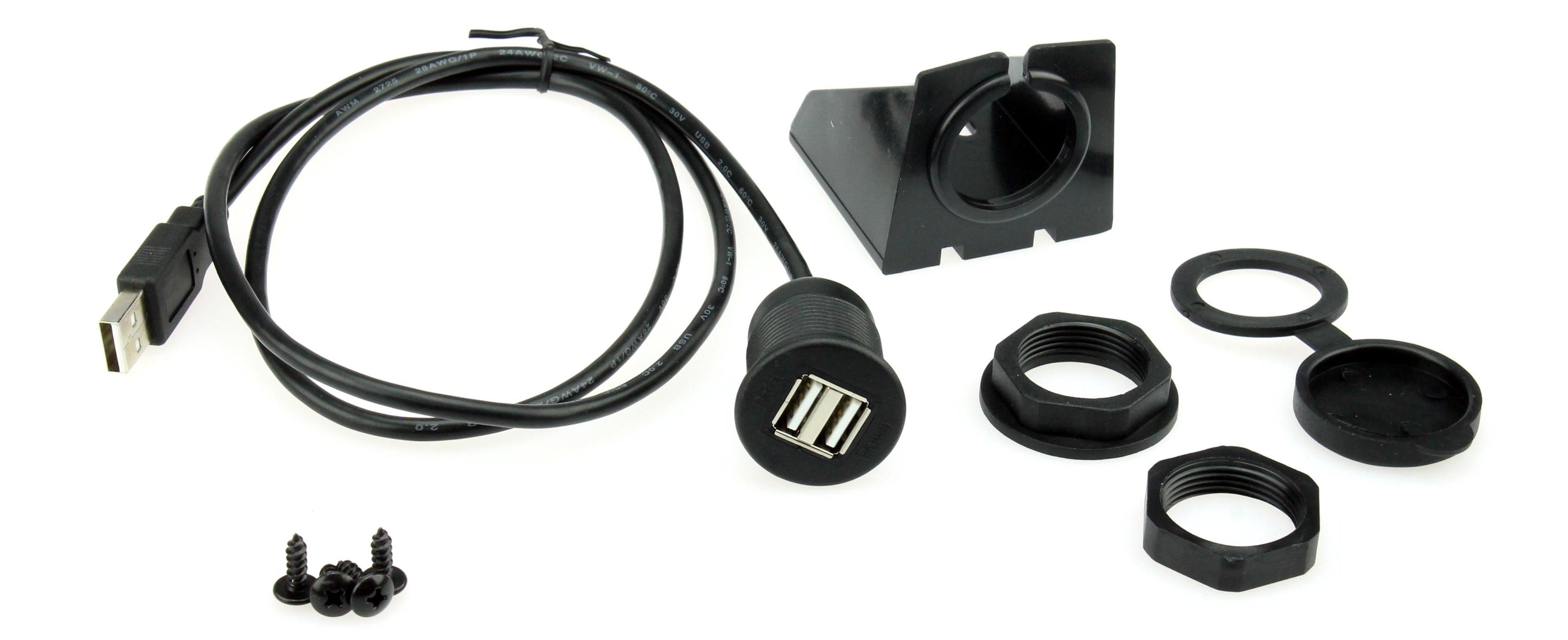 Universal Dashboard, Flush Mount Double USB Universal 25m x 20.5mm x 40mm CTUNIUSB.5