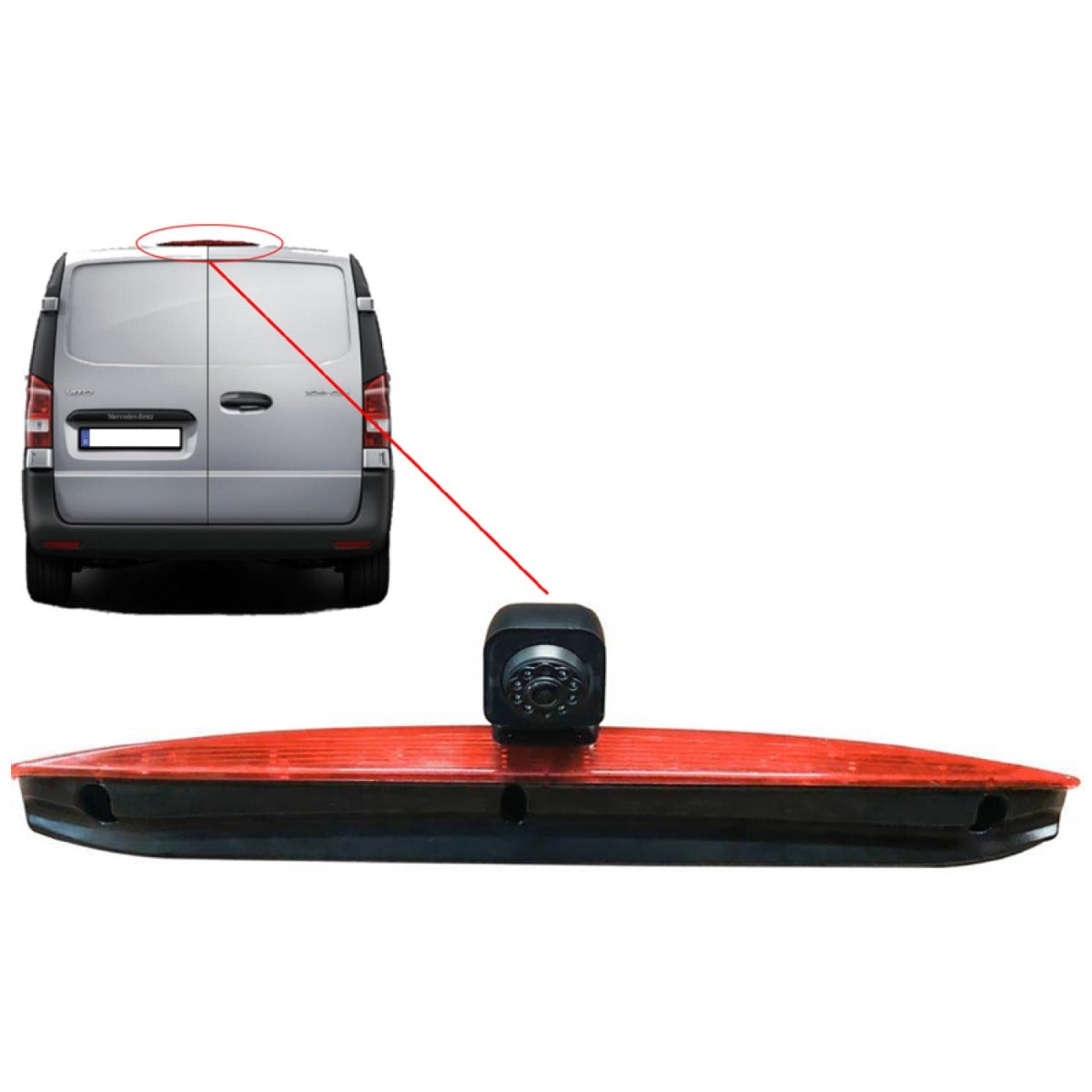 Mercedes Vito W447 2016 Onwards reverse view high level brake light camera (BARN DOORS) CVC-MBZ-04