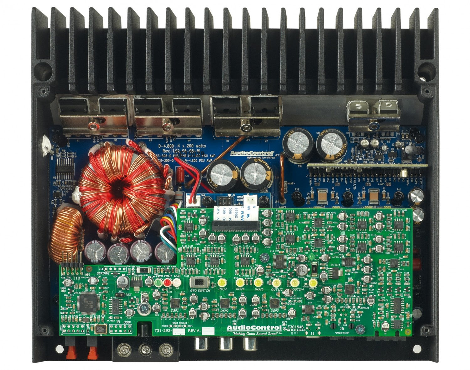 AudioControl D-4.800 D Series 800W RMS 4-channel Amplifier with Digital Signal Processing