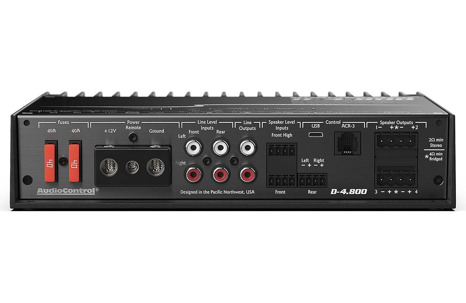 AudioControl D-4.800 D Series 800W RMS 4-channel Amplifier with Digital Signal Processing