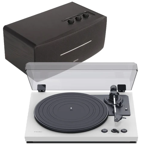 Edifier D12 Bluetooth Speaker & TN-180BT Turntable & Speaker - Asst colours