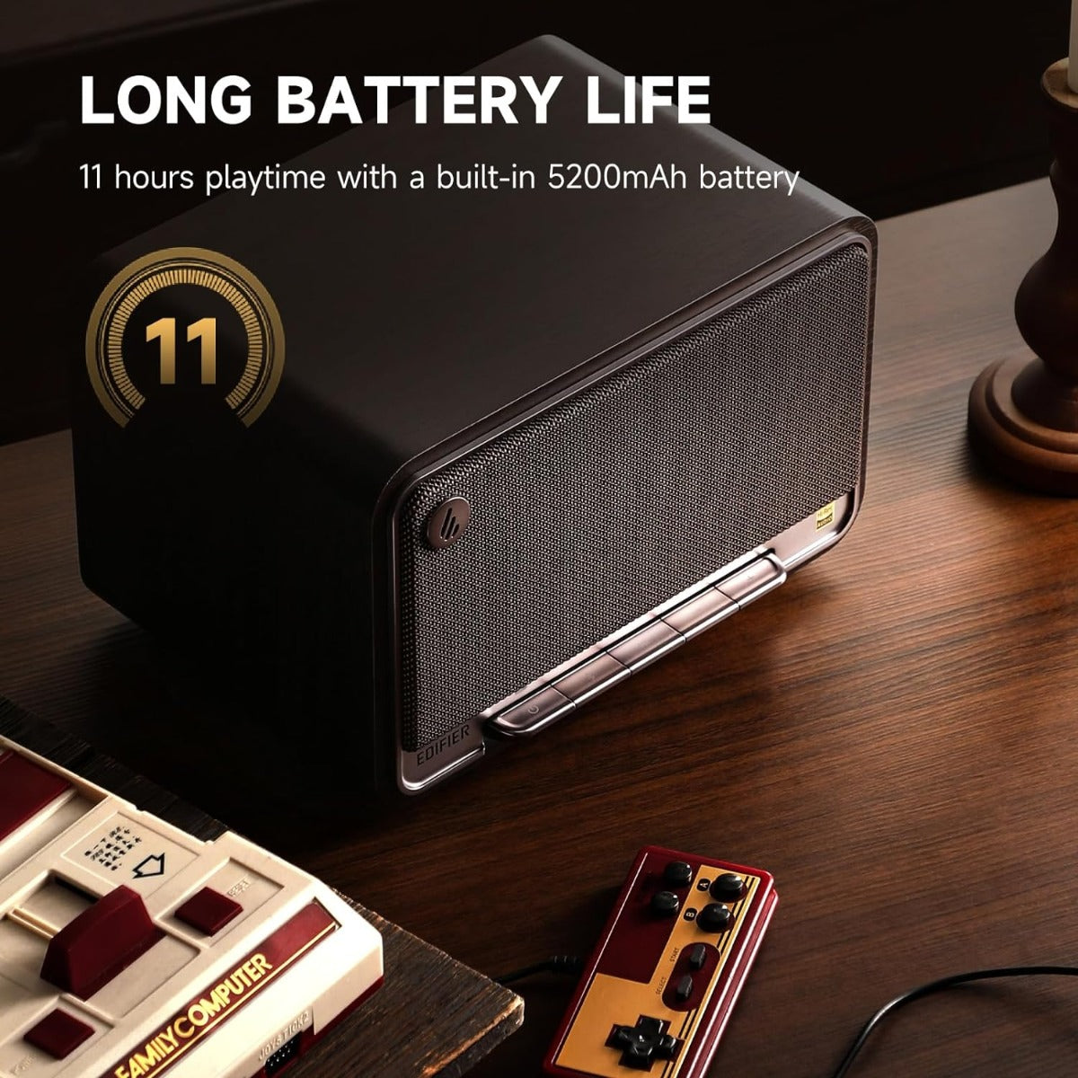 EDIFIER D32 Hi-Res Audio 60W Tabletop Wireless Speaker - Black/Walnut