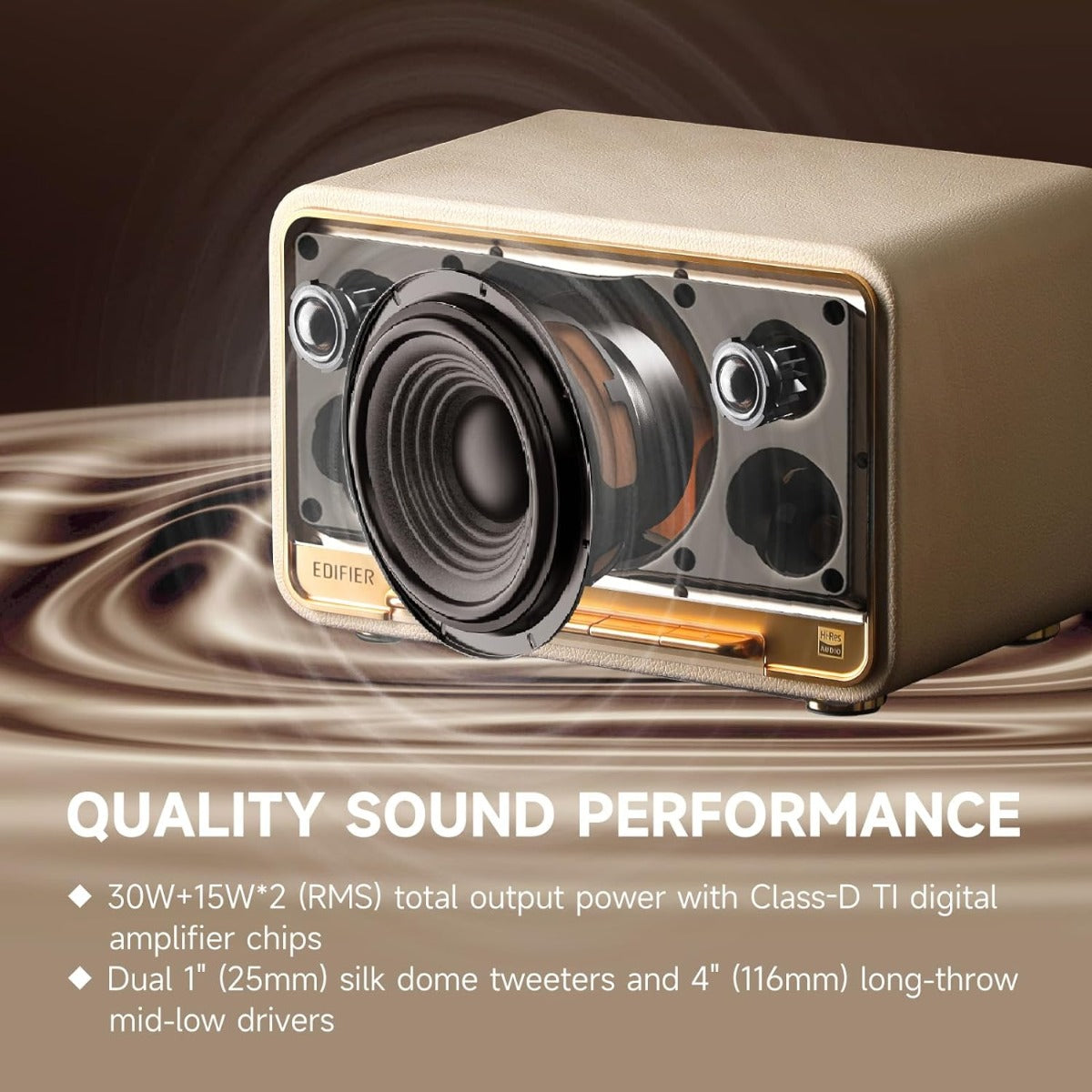 EDIFIER D32 Hi-Res Audio 60W Tabletop Wireless Speaker - White