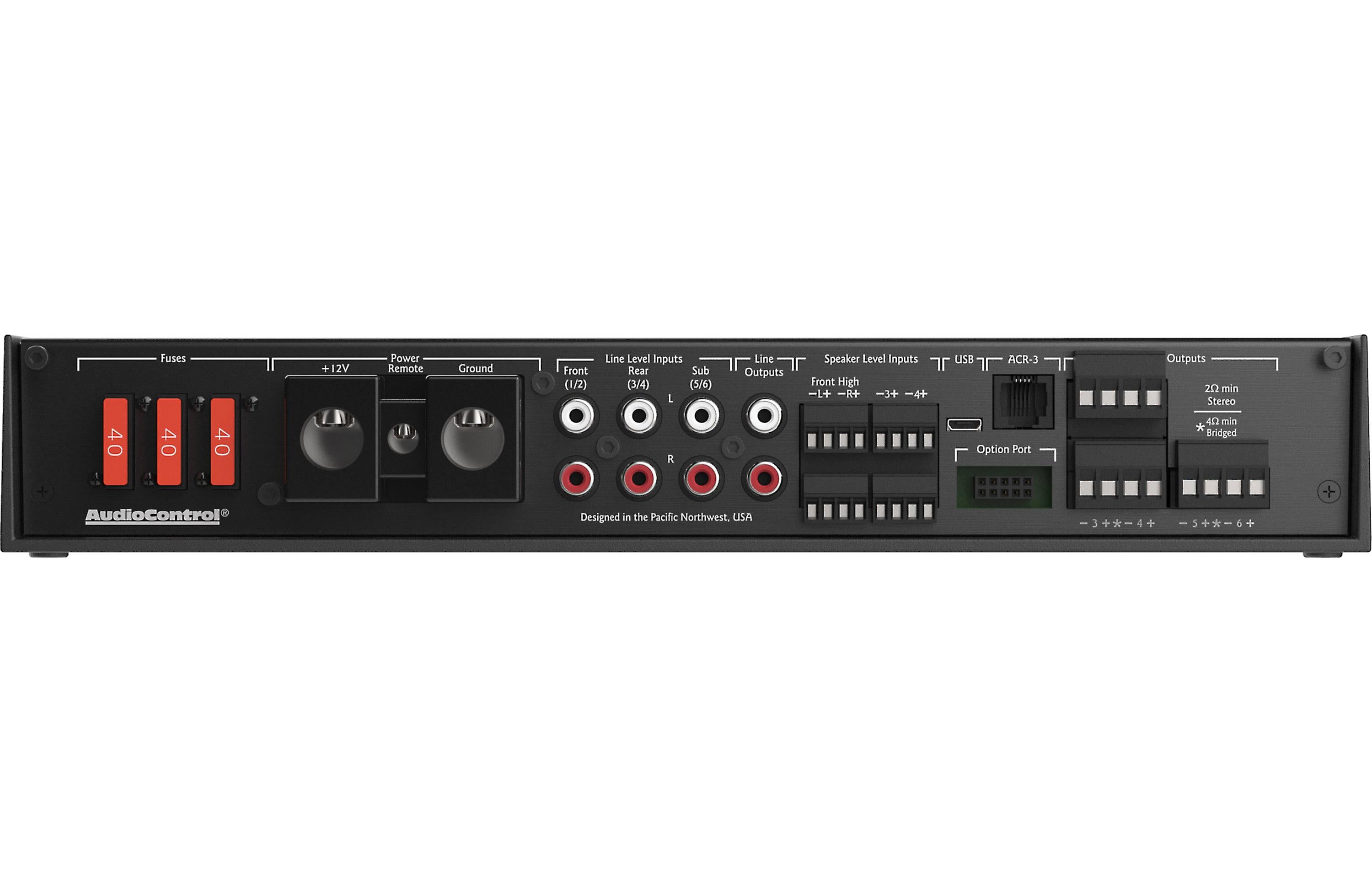 AudioControl D-6.1200 4 ohm Stable 6-Channel Class-D Amplifier w/ Digital Signal Processing