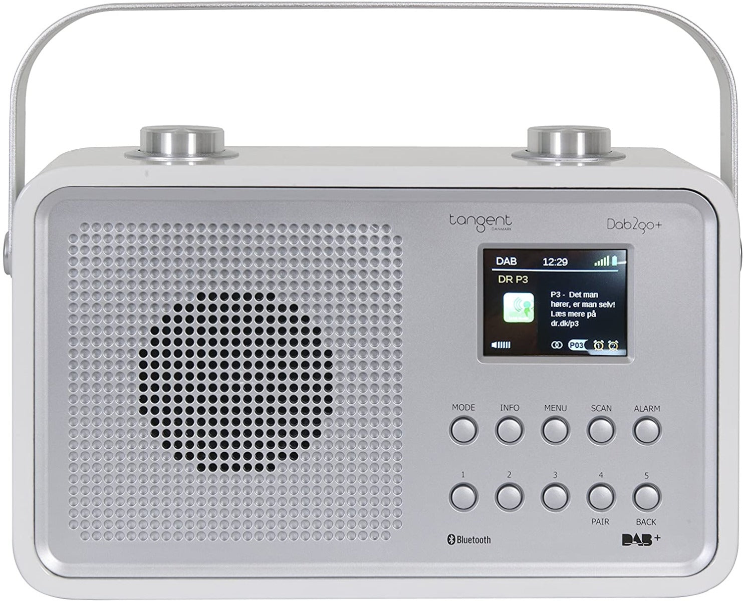 Tangent DAB2go+ Bluetooth/DAB+/FM Rechargeable Portable Radio - White High Gloss