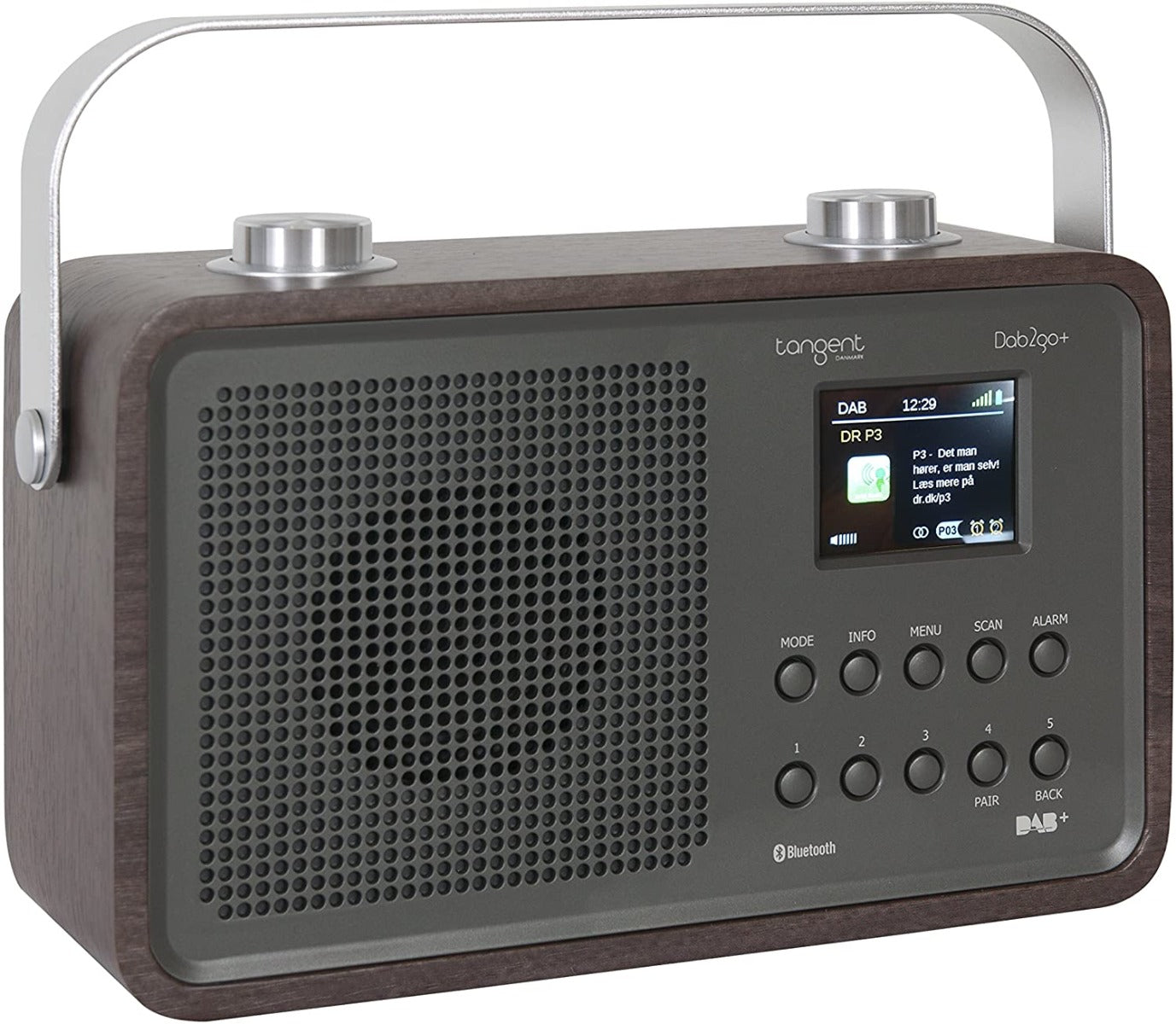 Tangent DAB2go+ Bluetooth/DAB+/FM Rechargeable Portable Radio - Walnut