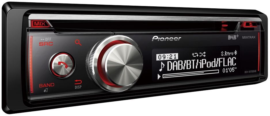 Pioneer DEH-X8700DAB DAB+ tuner, CD, USB and Aux-In. Supports Bluetooth®, iPod/iPhone Direct Control, Android Media Access and MIXTRAX EZ