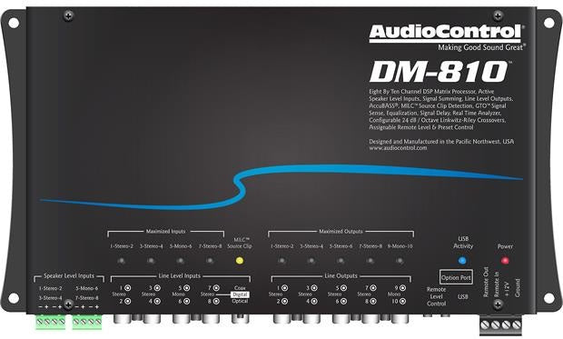 AudioControl DM-810 Premium 8 Input 10 Output DSP Matrix Processor with AccuBASS