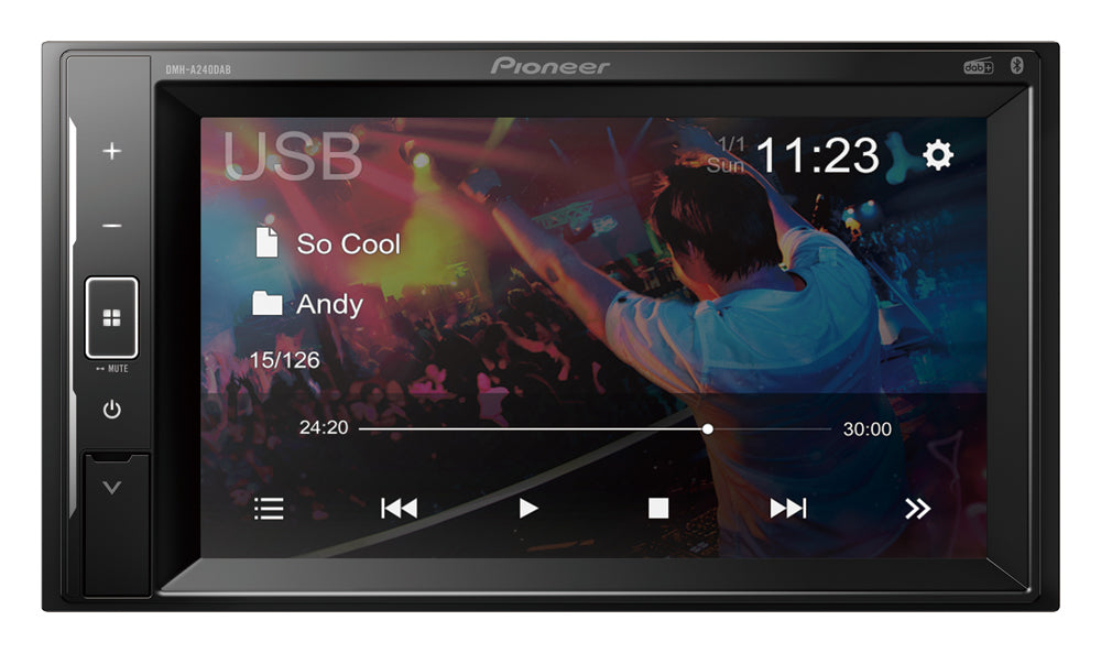 Pioneer DMH-A240DAB 6.2" Multimedia Player with Bluetooth, DAB/DAB+, Spotify & Siri Eyes DAB Aerial