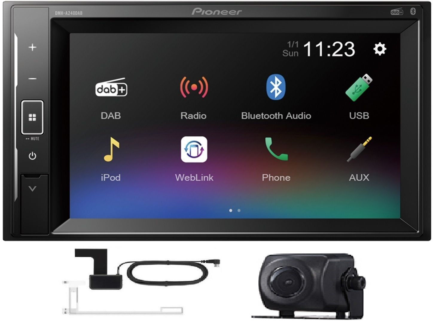 Pioneer DMH-A240DAB 6.2" Multimedia Player with Bluetooth, DAB/DAB+, Spotify & Siri Eyes Rear Camera