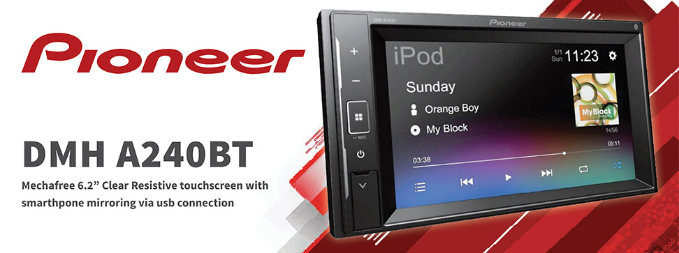 Pioneer DMH-A240BT 6.2" Touch Screen Bluetooth Car Stereo Radio iPod iPhone USB